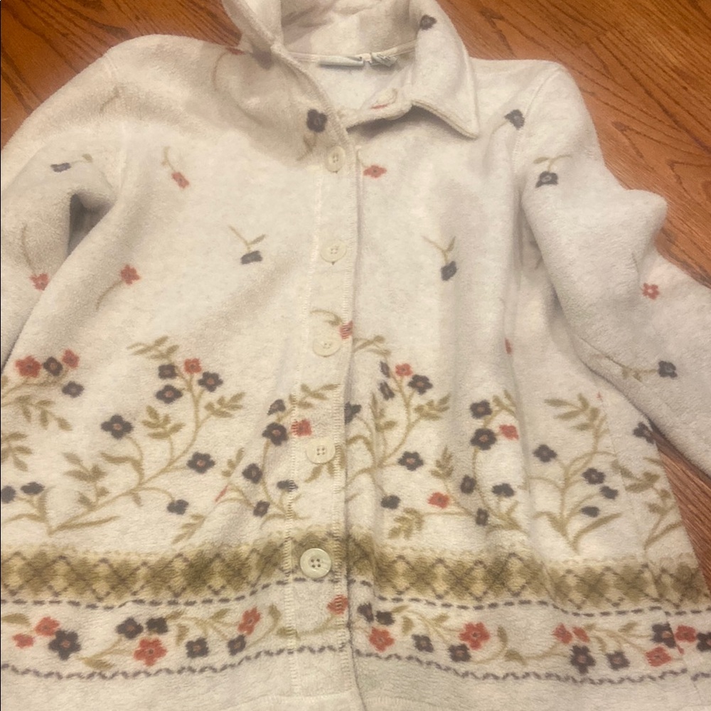 Floral Patterned Cream Sweater